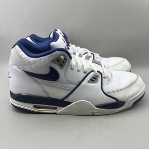 Nike Air Flight 89 Basketball Shoes Men Size 13 White Blue Retro Comfort Sneaker